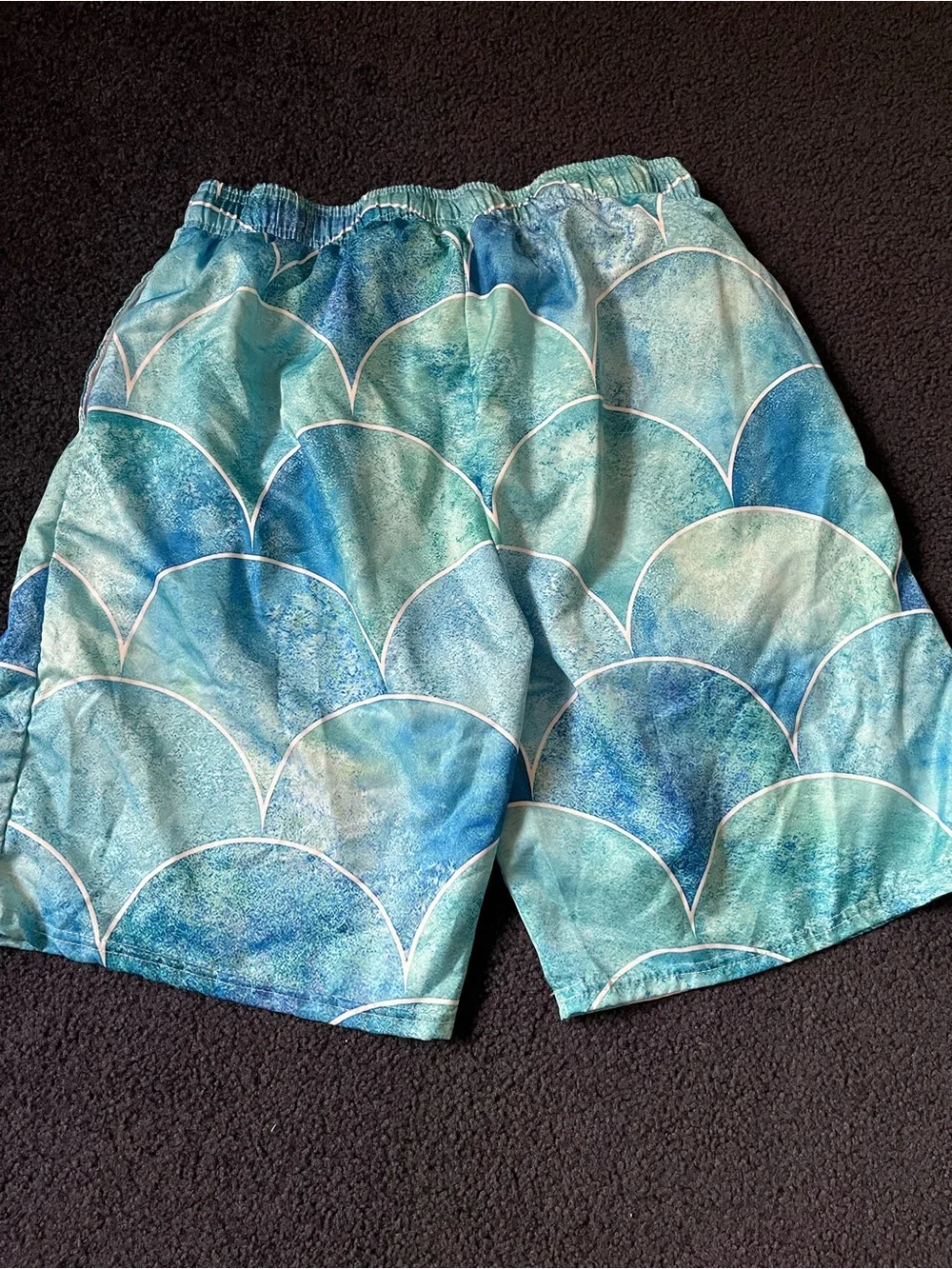 Men's Aqua Wave-Scale Swim Trunks with Drawstring